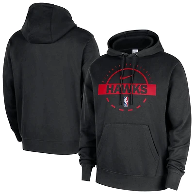 Men's Nike Black Atlanta Hawks 2025/26 Authentic Practice Club Pullover Hoodie
