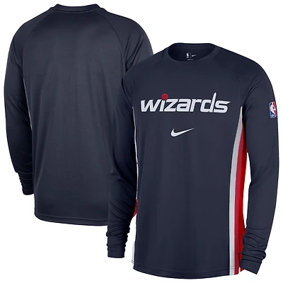Men's Nike Navy Washington Wizards 2025/26 Authentic Pre-Game Legend Dri-FIT Long Sleeve Shooting Shirt