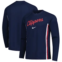 Men's Nike Navy LA Clippers 2025/26 Authentic Pre-Game Legend Dri-FIT Long Sleeve Shooting Shirt