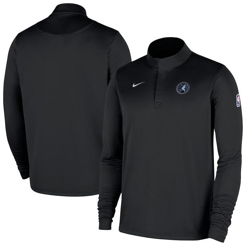 Men's Nike Black Minnesota Timberwolves 2025/26 Authentic Coaches Quarter-Zip Pullover Jacket
