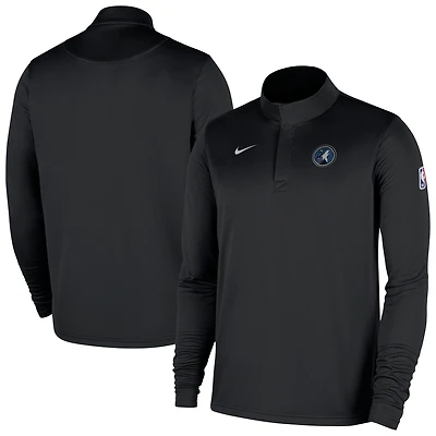 Men's Nike Black Minnesota Timberwolves 2025/26 Authentic Coaches Quarter-Zip Pullover Jacket
