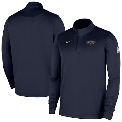 Men's Nike Navy New Orleans Pelicans 2025/26 Authentic Coaches Quarter-Zip Dri-Fit Top