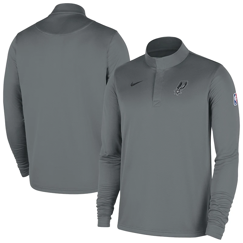 Men's Nike Silver San Antonio Spurs 2025/26 Authentic Coaches Quarter-Zip Dri-Fit Top