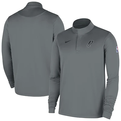 Men's Nike Silver San Antonio Spurs 2025/26 Authentic Coaches Quarter-Zip Dri-Fit Top