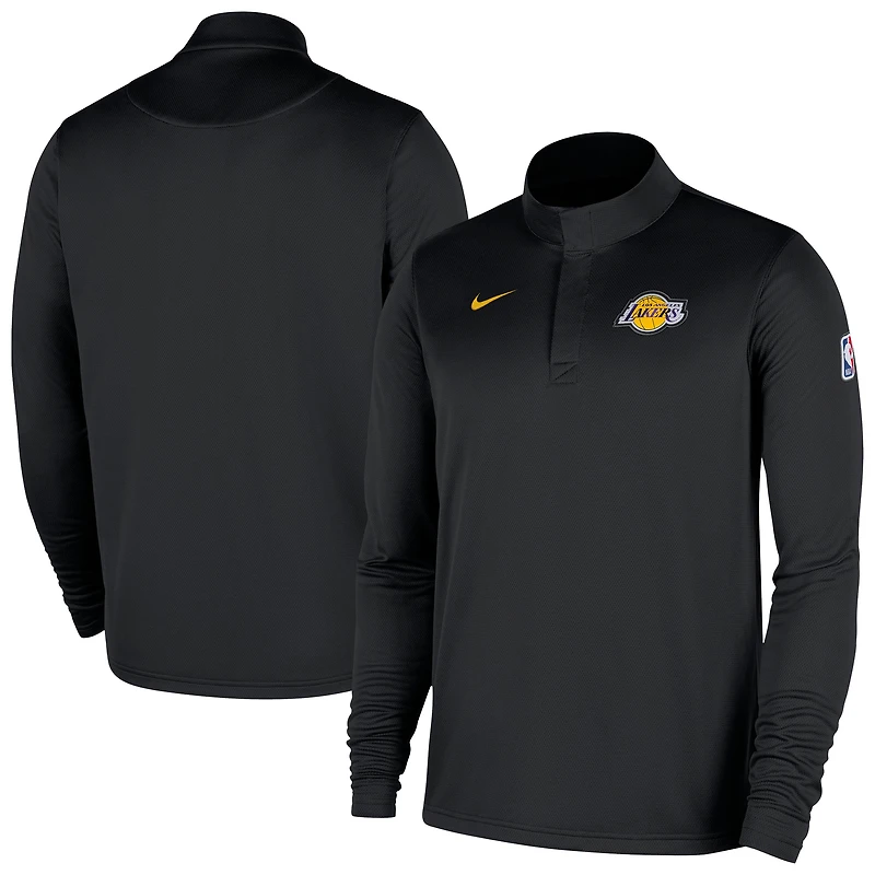 Men's Nike Black Los Angeles Lakers 2025/26 Authentic Coaches Quarter-Zip Pullover Jacket