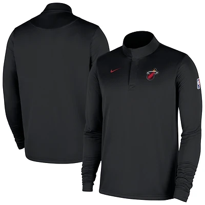 Men's Nike Black Miami Heat 2025/26 Authentic Coaches Quarter-Zip Pullover Jacket