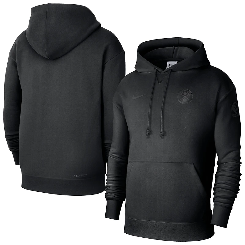 Men's Nike Black Denver Nuggets Authentic Travel Standard Issue Dri-Fit Hoodie
