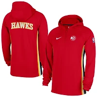 Men's Nike  Red Atlanta Hawks Authentic On Court Zone Quarter-Zip Dri-FIT Hoodie Jacket