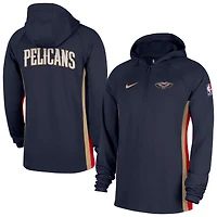 Men's Nike  Navy New Orleans Pelicans Authentic On Court Zone Quarter-Zip Dri-FIT Hoodie Jacket