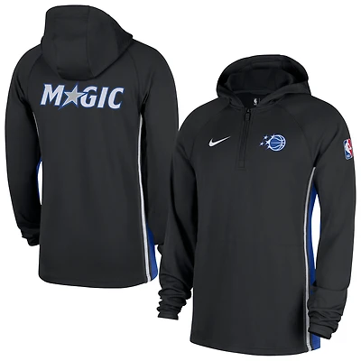 Men's Nike  Black Orlando Magic Authentic On Court Zone Quarter-Zip Dri-FIT Hoodie Jacket