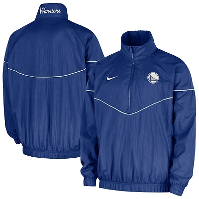 Men's Nike  Royal Golden State Warriors Courtside Windrunner Woven Half-Zip Jacket