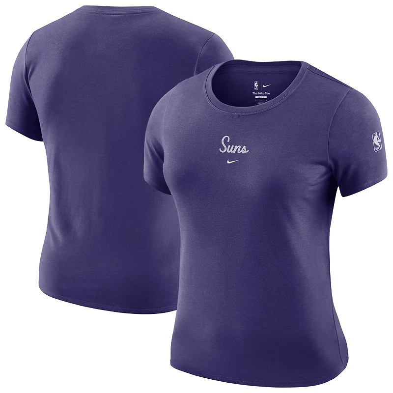 Women's Nike Purple Phoenix Suns Courtside Modest Cropped Tri-Blend T-Shirt