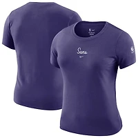 Women's Nike Purple Phoenix Suns Courtside Modest Cropped Tri-Blend T-Shirt