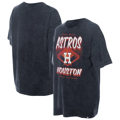 Women's New Era  Navy Houston Astros Mineral Wash Oversized T-Shirt