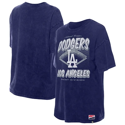 Women's New Era  Royal Los Angeles Dodgers Mineral Wash Oversized T-Shirt