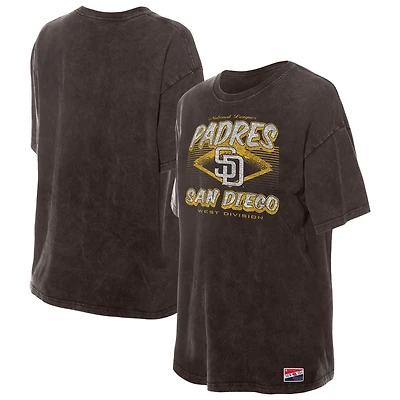 Women's New Era  Brown San Diego Padres Mineral Wash Oversized T-Shirt