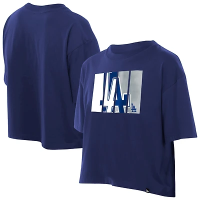 Women's New Era Royal Los Angeles Dodgers Boxy Foil Logo T-Shirt