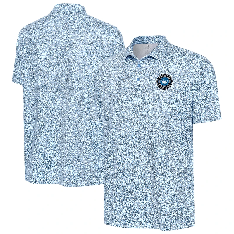Men's Antigua  White Charlotte FC Field Ditsy Polo