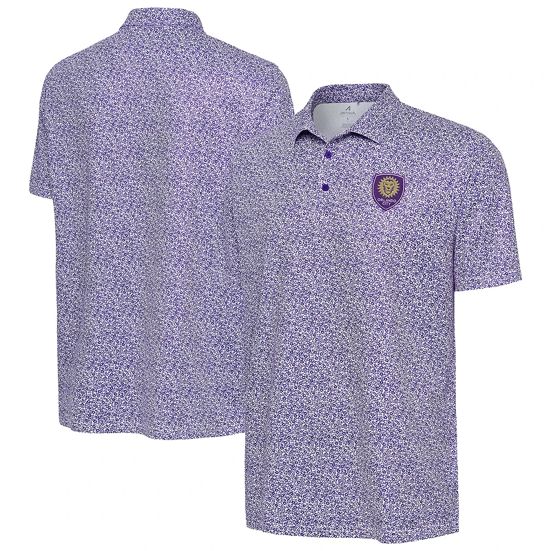 Men's Antigua  White Orlando City SC Field Ditsy Polo