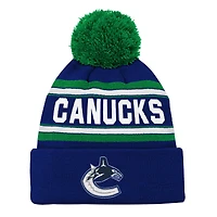 Youth Outerstuff Blue Vancouver Canucks Jacquard Cuffed Knit Hat with Pom