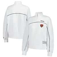Women's New Era White Chicago Bears Functional Fandom Quarter-Zip Sweatshirt