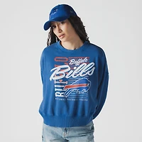 Women's New Era Royal Buffalo Bills Oversized Throwback Mineral Wash Crew Neck Sweatshirt