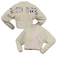 Women's Fanatics  Cream Boston Red Sox Floral Preppy Cropped Long Sleeve T-Shirt