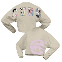 Women's Fanatics  Cream Chicago Cubs Floral Preppy Cropped Long Sleeve T-Shirt