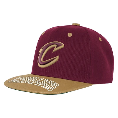 Youth Outerstuff  Wine/Gold Cleveland Cavaliers Two-Tone Snapback Hat