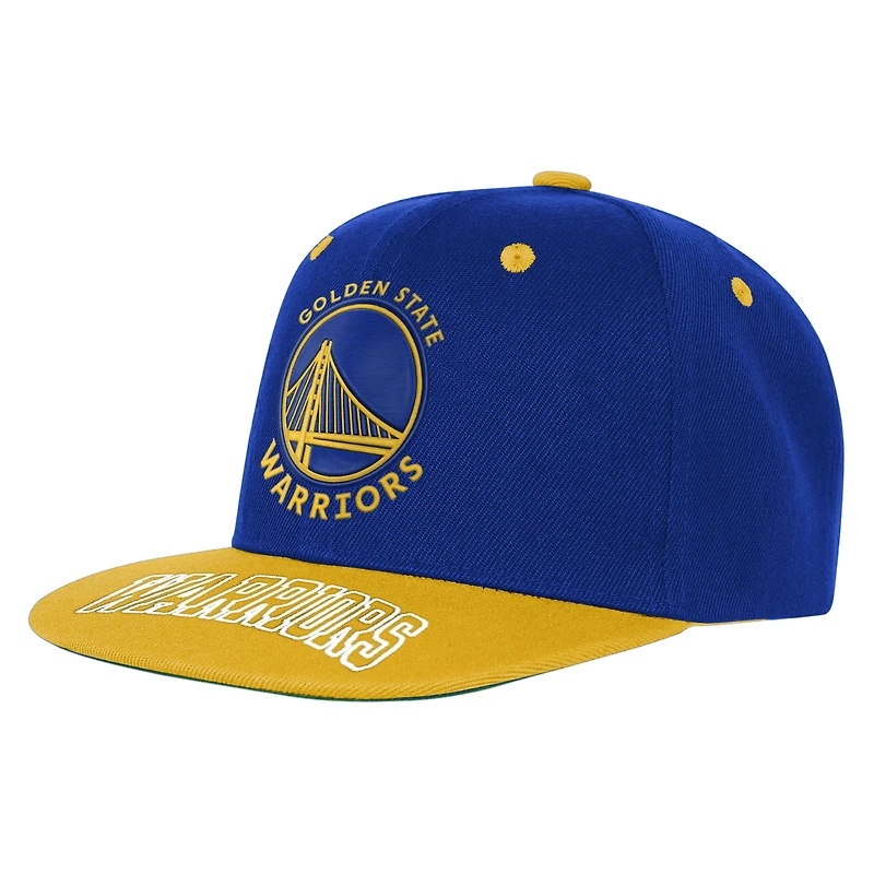 Youth Outerstuff  Royal/Gold Golden State Warriors Two-Tone Snapback Hat
