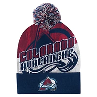 Youth Outerstuff  Navy Colorado Avalanche New Edge Cuffed Knit Hat with Pom