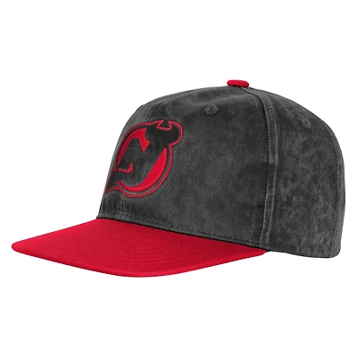 Youth Outerstuff  Black/Red New Jersey Devils True Retro Deadstock Adjustable Hat