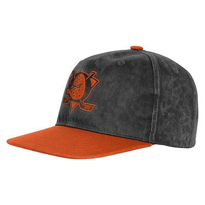 Youth Outerstuff  Black/Orange Anaheim Ducks True Retro Deadstock Adjustable Hat