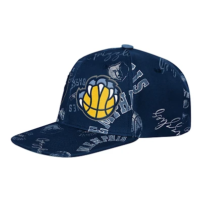 Youth Outerstuff  Navy Memphis Grizzlies Street Hooper Allover Print Snapback Hat