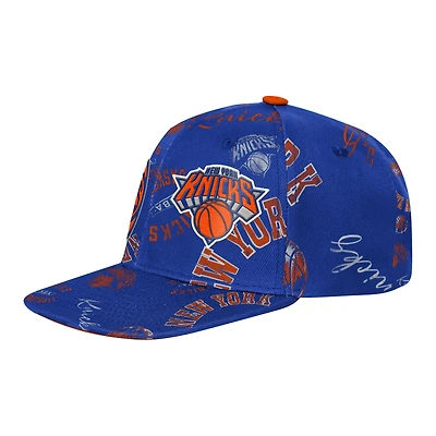 Youth Outerstuff  Blue New York Knicks Street Hooper Allover Print Snapback Hat