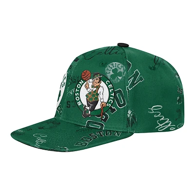 Youth Outerstuff  Kelly Green Boston Celtics Street Hooper Allover Print Snapback Hat