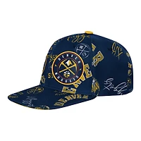 Youth Outerstuff  Navy Denver Nuggets Street Hooper Allover Print Snapback Hat