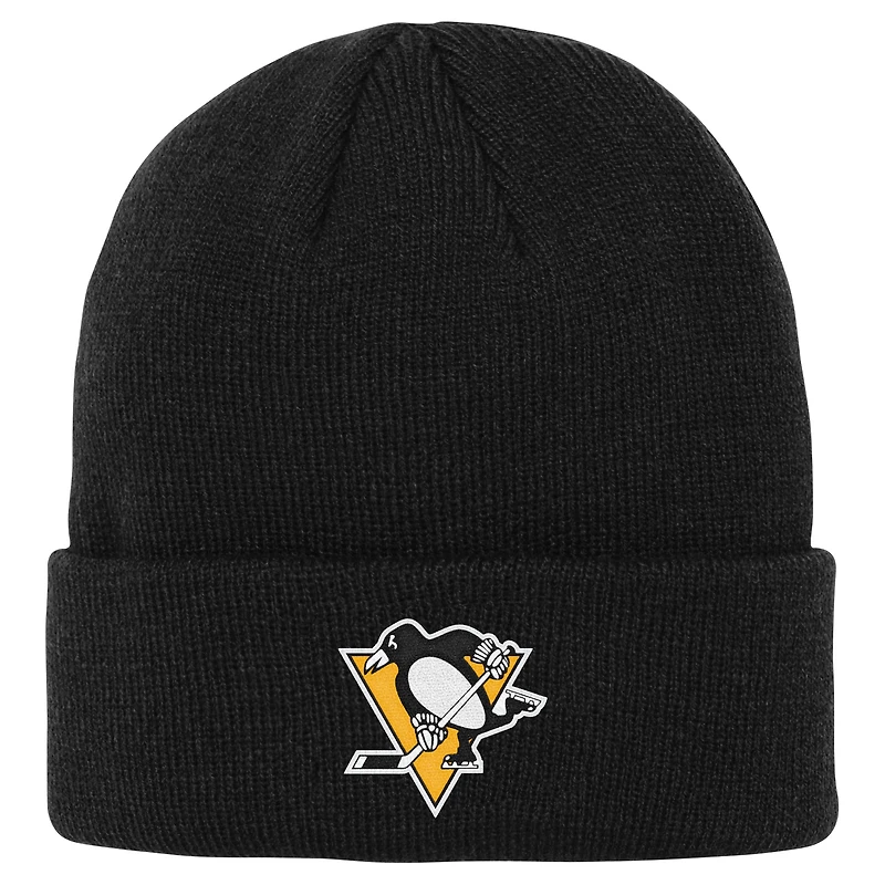 Youth Outerstuff Black Pittsburgh Penguins 2.0 Essential Cuffed Knit Hat