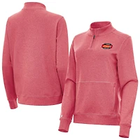 Women's Antigua  Heather Red Advance Auto Parts Weekly Series Merchandise Crush Quarter-Zip Top