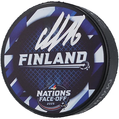 Aleksander Barkov Florida Panthers Autographed Team Finland 4 Nations Face-off Hockey Puck