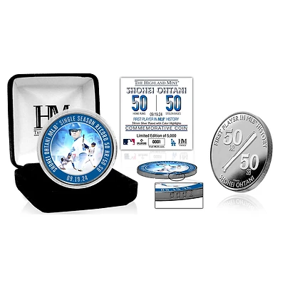 Highland Mint Shohei Ohtani Los Angeles Dodgers 50/50 Club 39mm Silver Coin