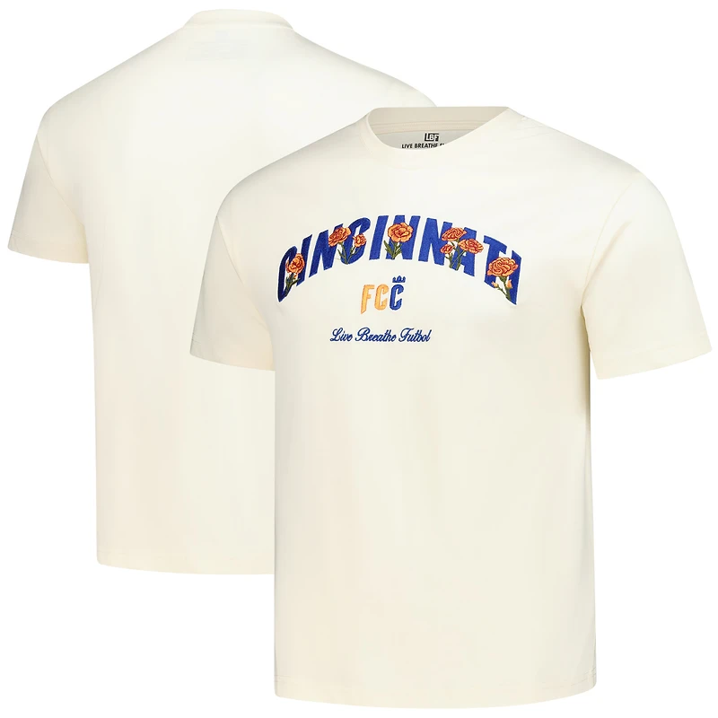 Unisex Live Breathe Futbol Cream FC Cincinnati Floral T-Shirt