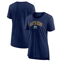 Women's Navy Notre Dame Fighting Irish Arched City Tri-Blend T-Shirt