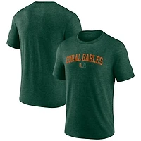 Men's Green Miami Hurricanes Arch Battle Cry Tri-Blend T-Shirt