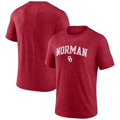 Men's Crimson Oklahoma Sooners Arch Battle Cry Tri-Blend T-Shirt