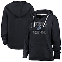 Women's '47  Navy Detroit Lions Plus Size Clarity Kennedy Pullover Hoodie