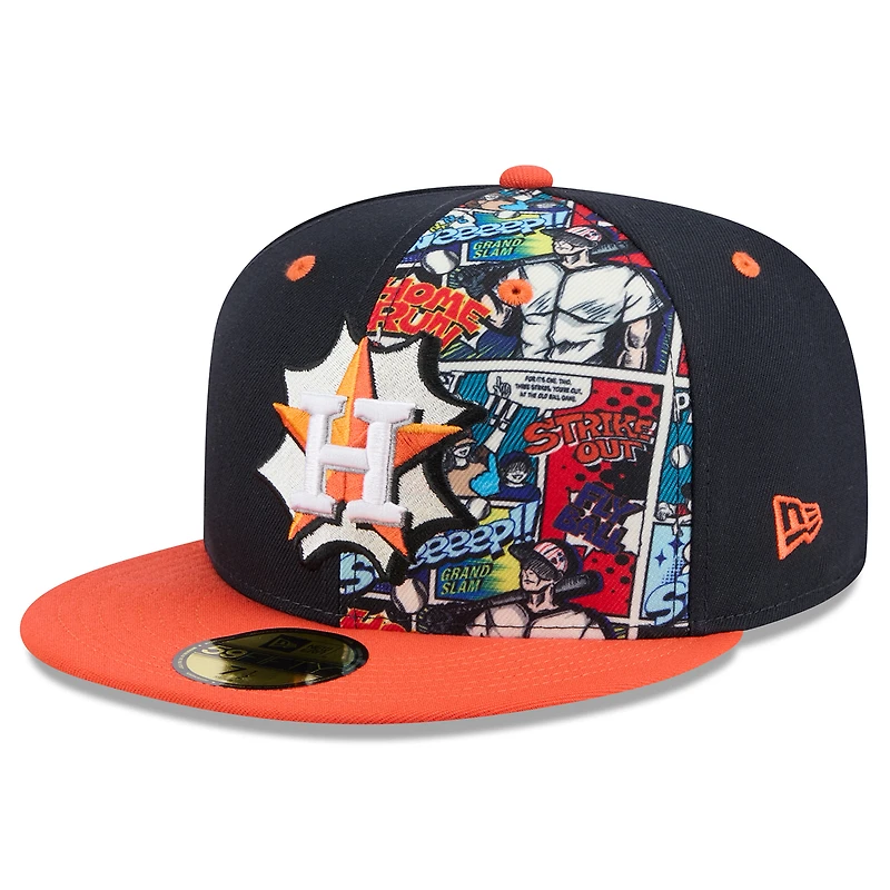 Men's New Era Navy/Orange Houston Astros 2025 MLB Diamond Hero Edition 59FIFTY Fitted Hat