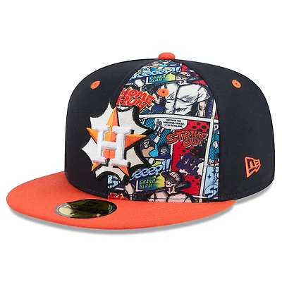 Men's New Era Navy/Orange Houston Astros 2025 MLB Diamond Hero Edition 59FIFTY Fitted Hat