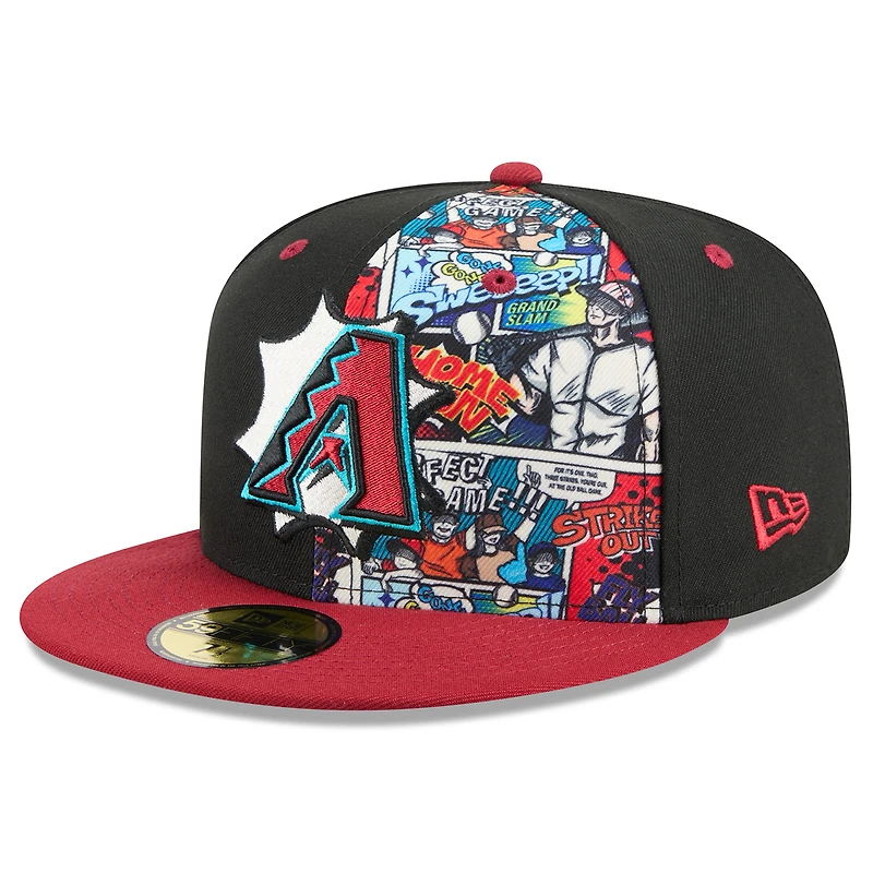 Men's New Era Black/Red Arizona Diamondbacks 2025 MLB Diamond Hero Edition 59FIFTY Fitted Hat