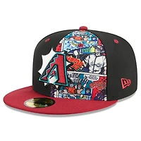 Men's New Era Black/Red Arizona Diamondbacks 2025 MLB Diamond Hero Edition 59FIFTY Fitted Hat